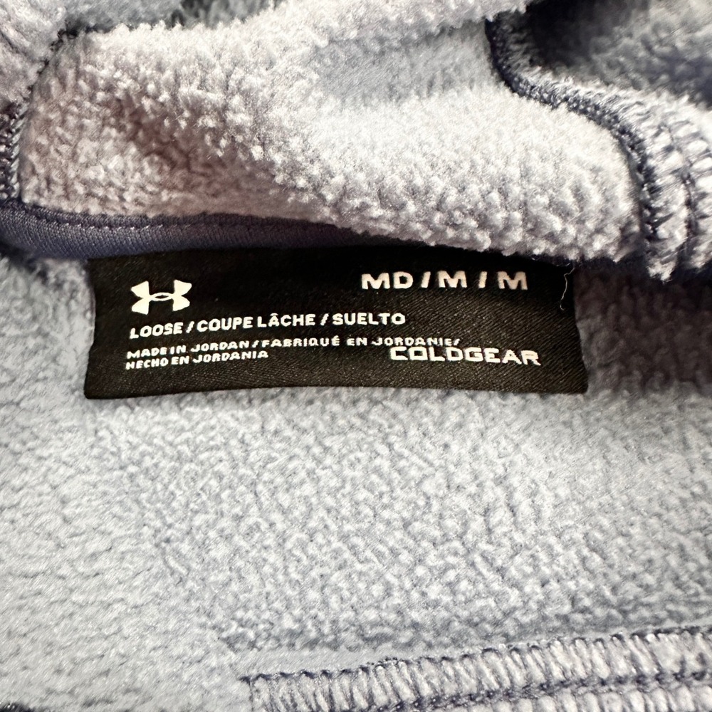 Under Armour ColdGear Hoodie Quilted Logo Blue Sweatshirt‎ Women's Medium - Picture 5 of 6